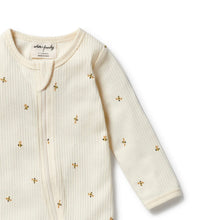 Load image into Gallery viewer, Wilson &amp; Frenchy - Bee Mine Organic Zipsuit with Feet
