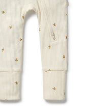 Load image into Gallery viewer, Wilson &amp; Frenchy - Bee Mine Organic Zipsuit with Feet
