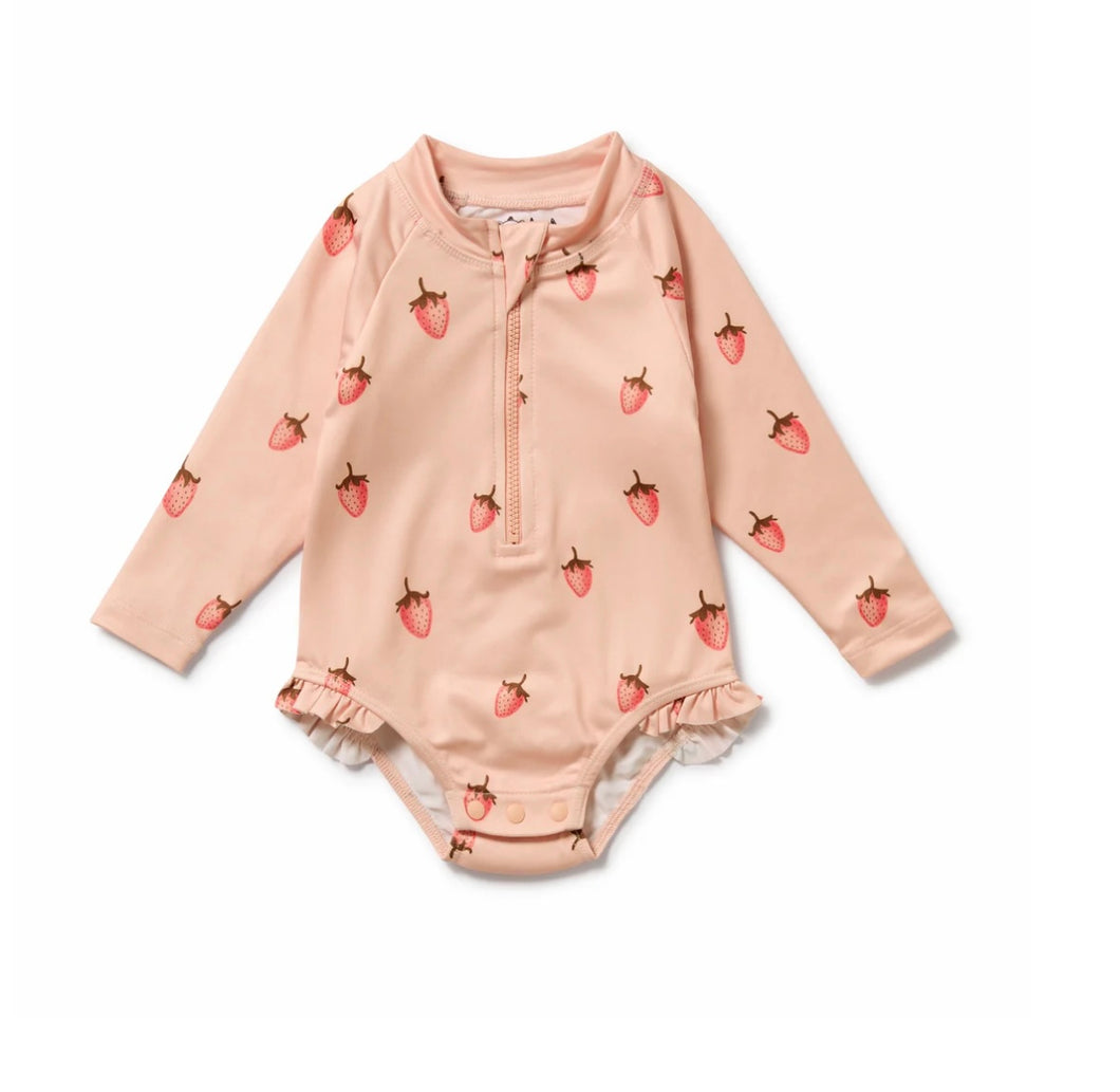 Wilson & Frenchy - Strawberry Kisses Long Sleeved Swimsuit