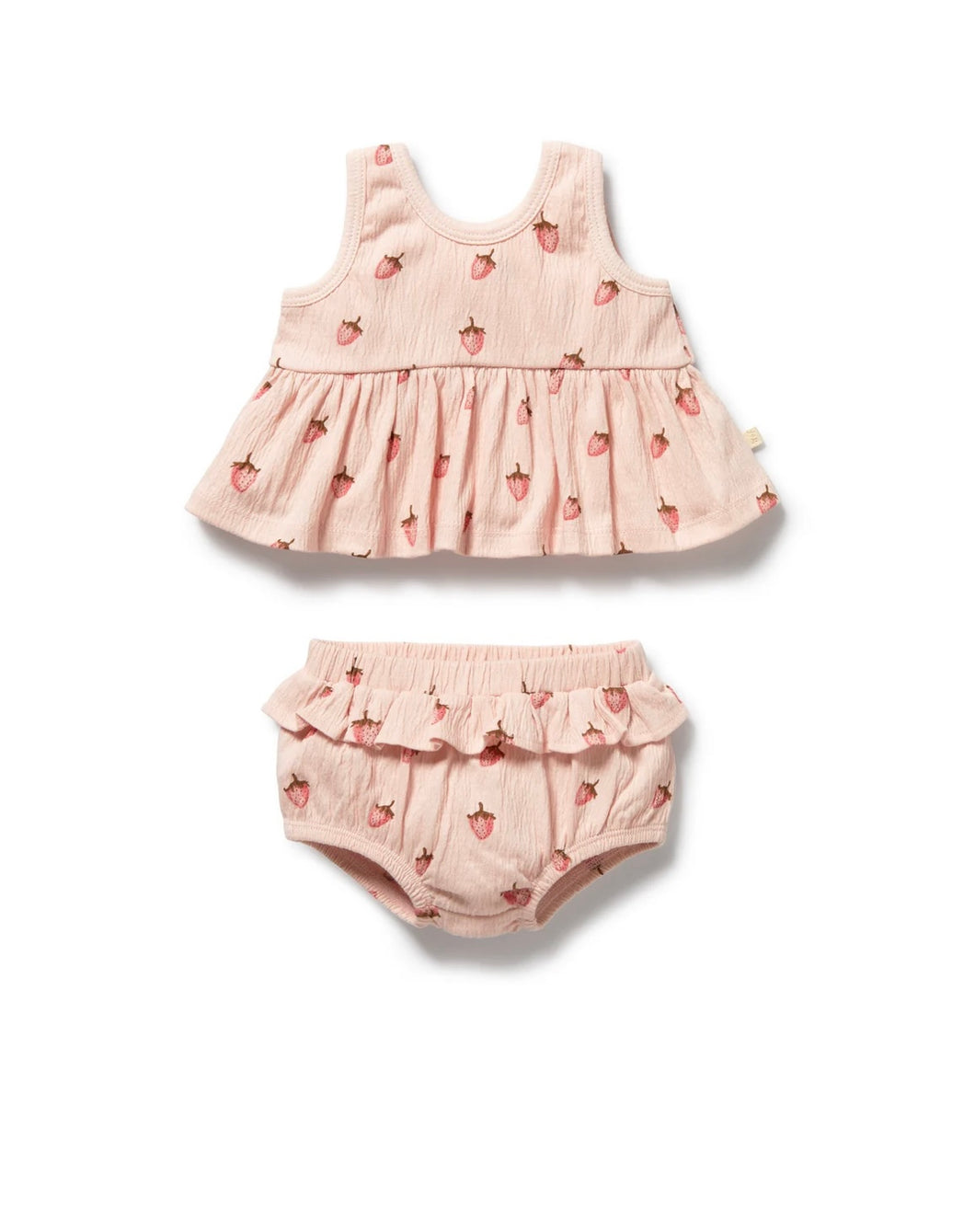 Wilson & Frenchy - Strawberry Kisses Organic Ruffle Set