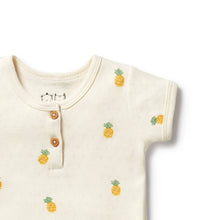 Load image into Gallery viewer, Wilson &amp; Frenchy - Piney Pals Organic Pointelle Henley Bodysuit

