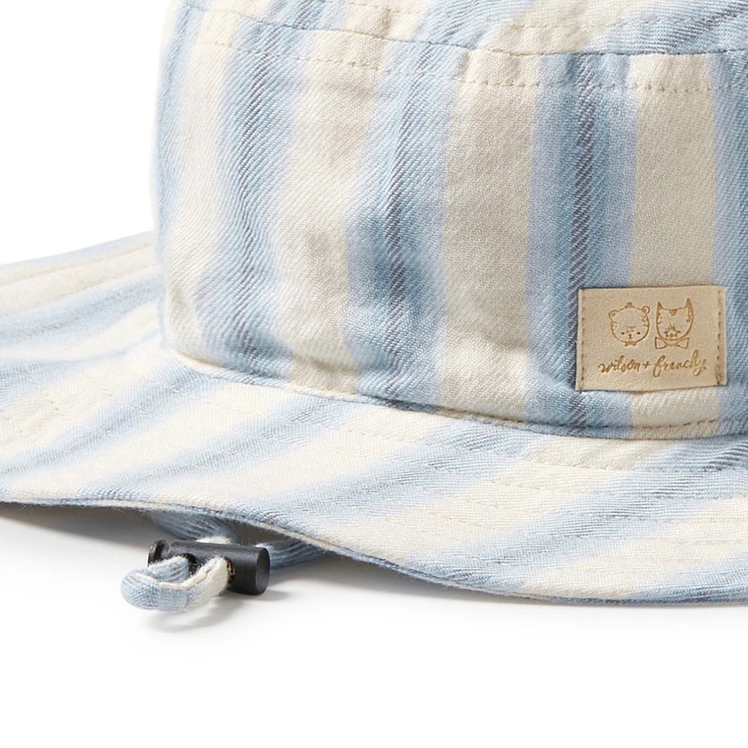 Wilson & Frenchy - Deep Blue Stripe Organic Sun Hat