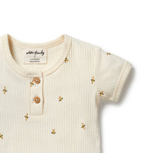 Load image into Gallery viewer, Wilson &amp; Frenchy - Bee Mine Organic Henley Bodysuit
