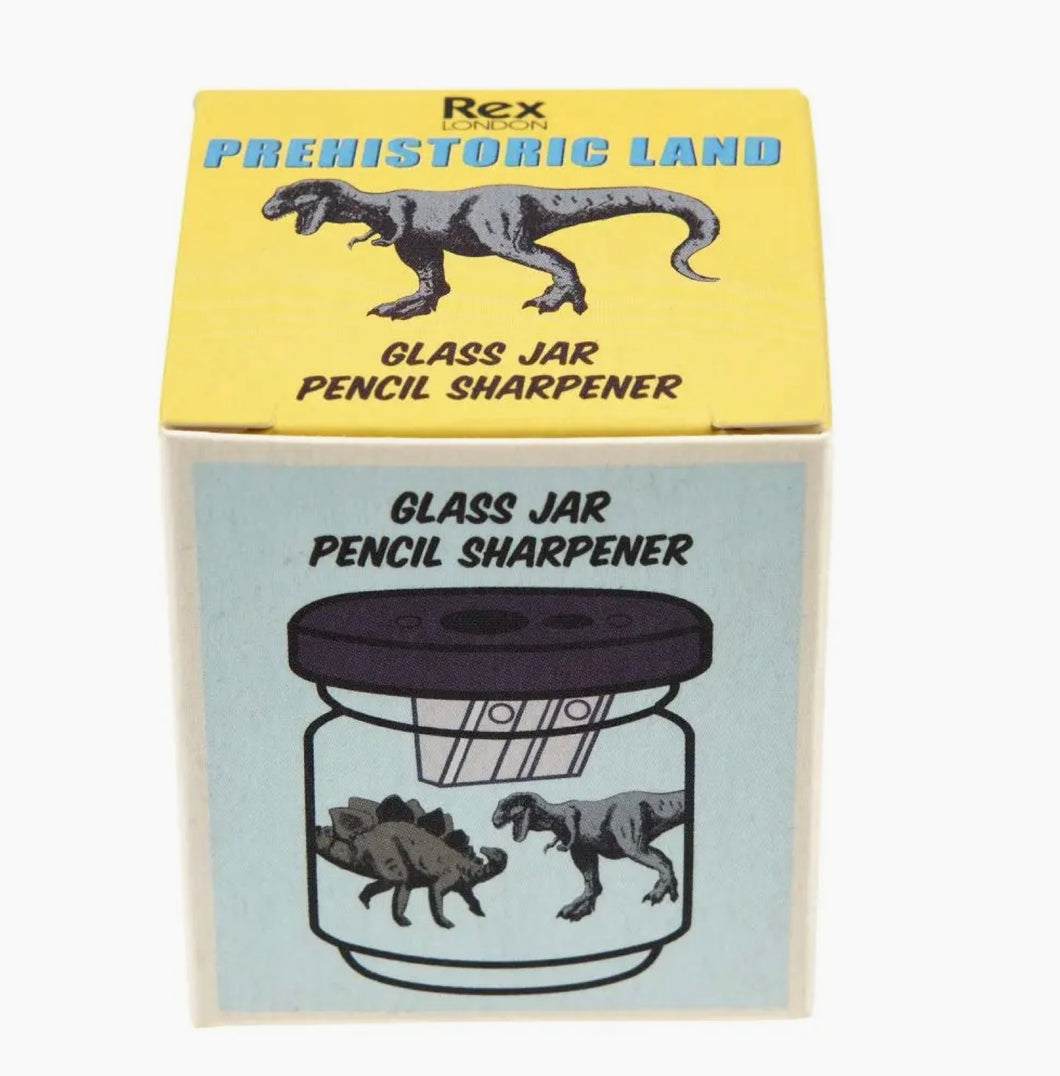 Rex London - Glass Jar Pencil Sharpener - Dinosaurs