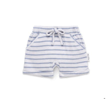 Load image into Gallery viewer, Aster &amp; Oak - Blue Stripe Rib Shorts
