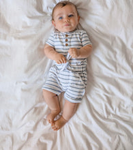 Load image into Gallery viewer, Aster &amp; Oak - Blue Stripe Rib Shorts
