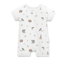 Load image into Gallery viewer, Aster &amp; Oak - Native Animals Short Sleeve Zip Romper

