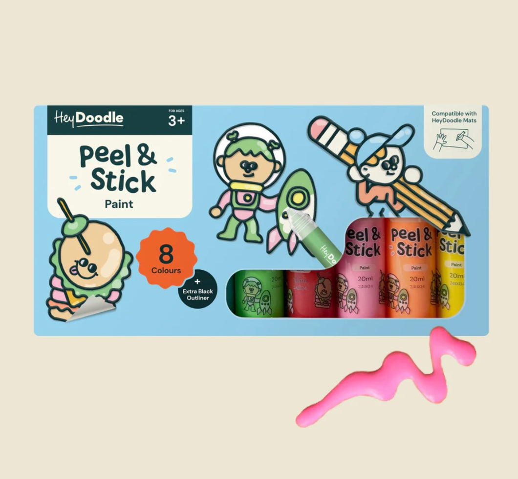 Hey Doodle - Peel & Stick Solid Paint - Easy Peel and Stickable Colours