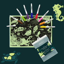 Load image into Gallery viewer, Hey Doodle - Glow-in-the-deep Classic Colouring &amp; Doodle Mat
