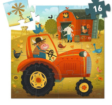 Load image into Gallery viewer, Djeco - The Tractor 16pc Silhouette Puzzles
