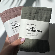 Load image into Gallery viewer, Babu - Muslin Wash Cloth Set (3 Pack)
