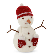 Load image into Gallery viewer, Gry &amp; Sif - Big Snowman Red Hat &amp; Mittens Decoration
