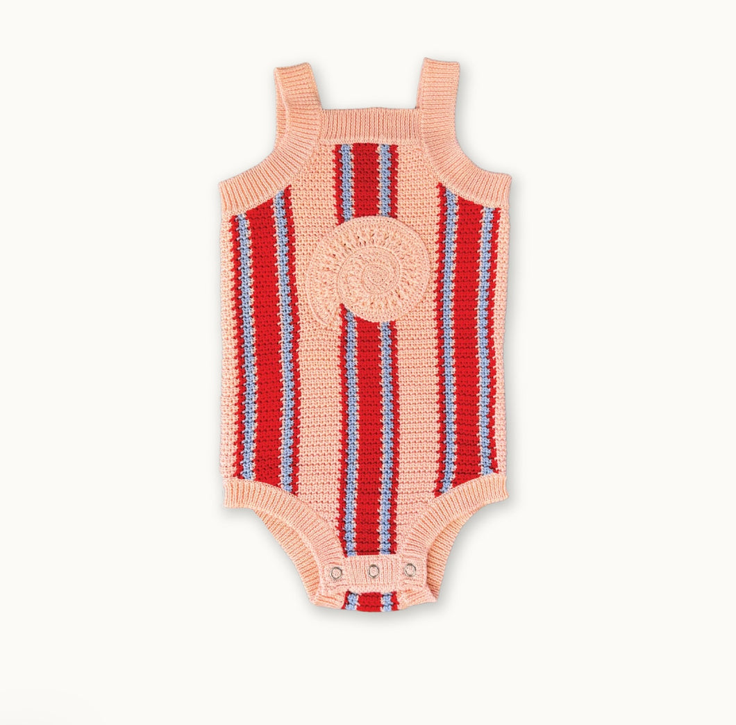 Grown - Organic Island Stripe Shell Singletsuit