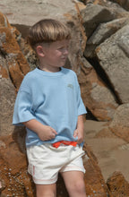 Load image into Gallery viewer, Grown - Organic Ribbed Knit Logo Tee - Ocean
