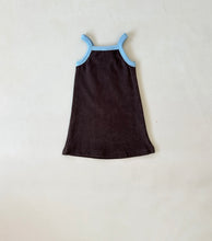 Load image into Gallery viewer, Tiny Trove - Stevie Terry Towelling Dress - Dark Chocolate/Powder Blue
