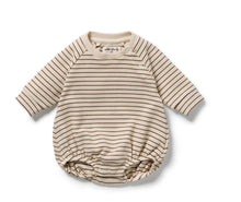 Load image into Gallery viewer, Wilson &amp; Frenchy - Nutmeg Stripe Organic Waffle Bodysuit
