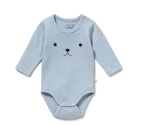 Load image into Gallery viewer, Wilson &amp; Frenchy - Storm Blue Organic Rib Long Sleeved Bodysuit
