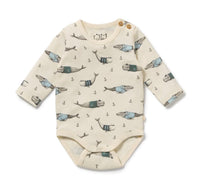 Load image into Gallery viewer, Wilson &amp; Frenchy - Woolly Whales Organic Bodysuit
