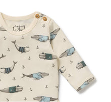Load image into Gallery viewer, Wilson &amp; Frenchy - Woolly Whales Organic Bodysuit
