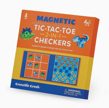 Load image into Gallery viewer, Crocodile Creek - Magnetic Game - Tic Tac Toe &amp; Checkers - Dino
