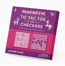 Load image into Gallery viewer, Crocodile Creek - Magnetic Game - Tic Tac Toe &amp; Checkers - Unicorn
