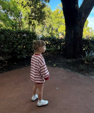 Load image into Gallery viewer, Tiny Trove - Mattie Stripe Cotton Bodysuit - Pink/Red Stripe
