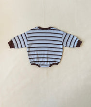Load image into Gallery viewer, Tiny Trove - Mattie Stripe Cotton Bodysuit - Blue Stripe
