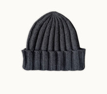 Load image into Gallery viewer, Grown - Merino Blend Rib Knit Beanie - Charcoal
