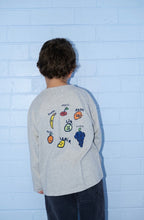 Load image into Gallery viewer, Grown - Organic Fruit Salad LS Tee - Grey Marle
