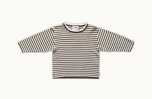 Load image into Gallery viewer, Grown - Organic Essential Stripe LS Knit Tee - Espresso
