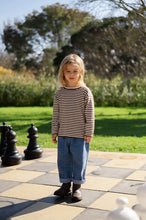 Load image into Gallery viewer, Grown - Organic Essential Stripe LS Knit Tee - Espresso
