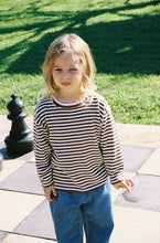 Load image into Gallery viewer, Grown - Organic Essential Stripe LS Knit Tee - Espresso
