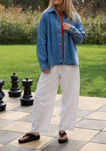 Load image into Gallery viewer, Grown - Ladies Organic Starlight Embroidery Denim Shirt Jacket
