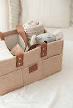 Load image into Gallery viewer, Linen Label - Nappy Caddy Organiser Light Chocolate
