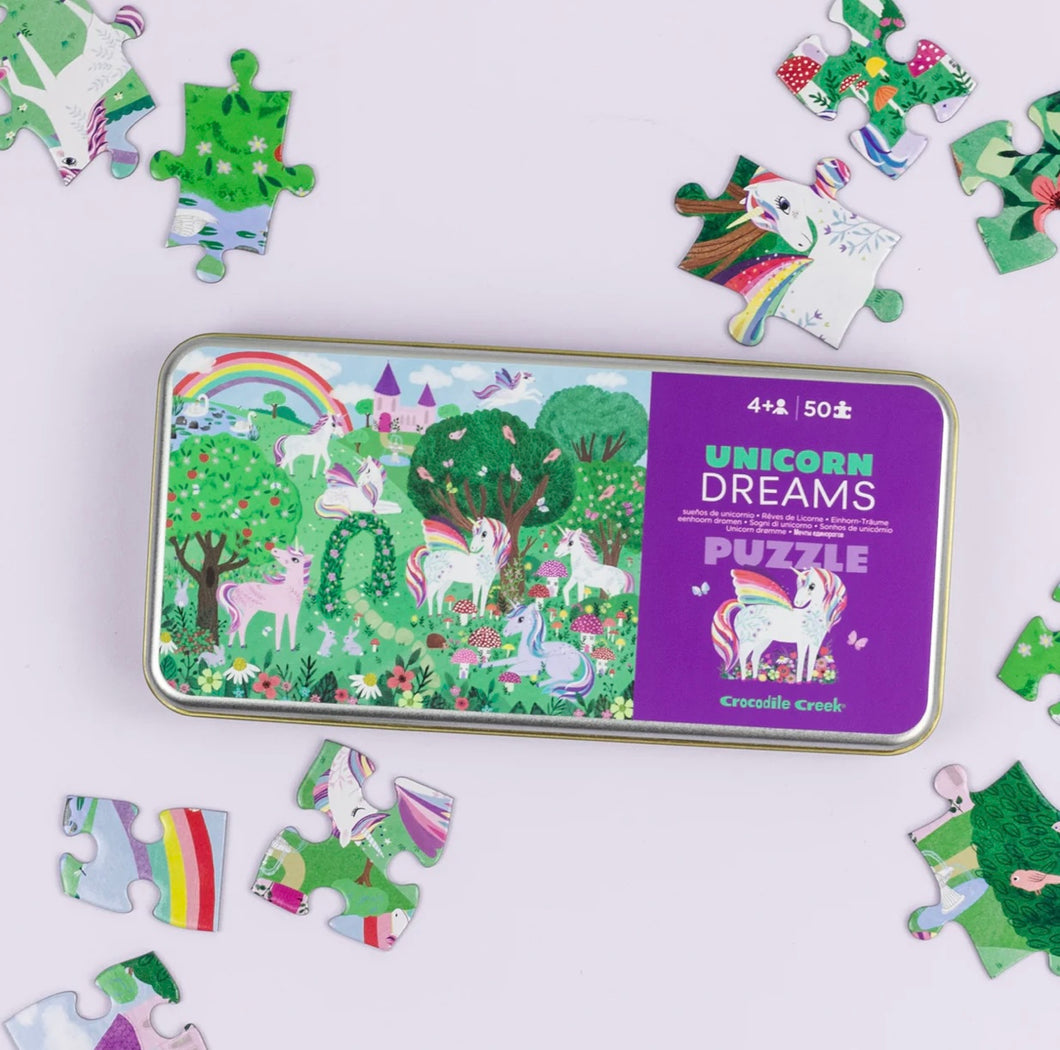 Crocodile Creek - Unicorn Dreams Tin Puzzle