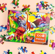 Load image into Gallery viewer, Crocodile Creek - Holographic Puzzle 100 pc - Dinosaur World
