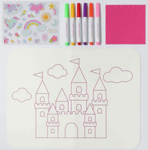 Load image into Gallery viewer, Journey of Something - Wipeable Silicone Colouring Mat - Unicorn Castle
