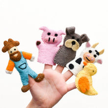 Load image into Gallery viewer, Tara Treasures - Old MacDonald Animals Finger Puppets A
