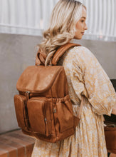 Load image into Gallery viewer, OiOi - Signature Nappy Backpack - Tan Vegan Leather
