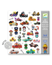 Load image into Gallery viewer, Djeco The World of Crazy Motors Stickers - 160 Metallic Stickers
