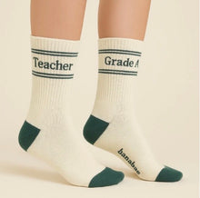 Load image into Gallery viewer, Banabae - Grade A Teacher Organic Cotton Crew Socks
