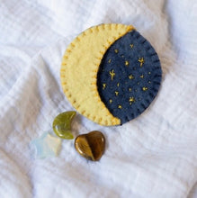 Load image into Gallery viewer, Moon and Stars - Tooth Fairy Pouch - Midnight

