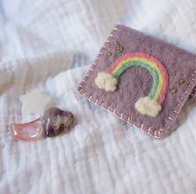 Load image into Gallery viewer, Rainbow Needle Felt Button Pouch
