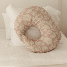 Load image into Gallery viewer, Linen Label - Moon Shape Nursing Pillow- Print Blush
