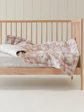 Load image into Gallery viewer, Linen Label - Rectangle Toddler Cot Blanket &amp; Play Mat- Print Blush &amp; Oat
