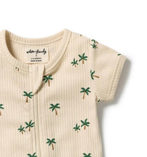 Load image into Gallery viewer, Wilson &amp; Frenchy - Tiny Palm Organic Boyleg Zipsuit
