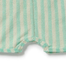 Load image into Gallery viewer, Wilson &amp; Frenchy - Seafoam Stripe Organic Terry Growsuit
