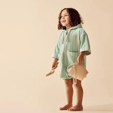 Load image into Gallery viewer, Wilson &amp; Frenchy - Seafoam Stripe Organic Terry Hooded Towel
