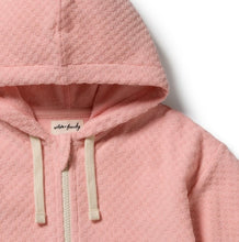 Load image into Gallery viewer, Wilson &amp; Frenchy - Petal Pink Check Organic Terry Hooded Towel
