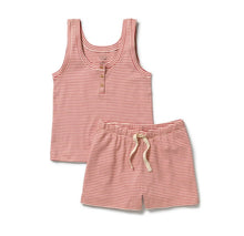 Load image into Gallery viewer, Wilson &amp; Frenchy - Candy Cane Organic Stripe Rib Women’s Pyjamas
